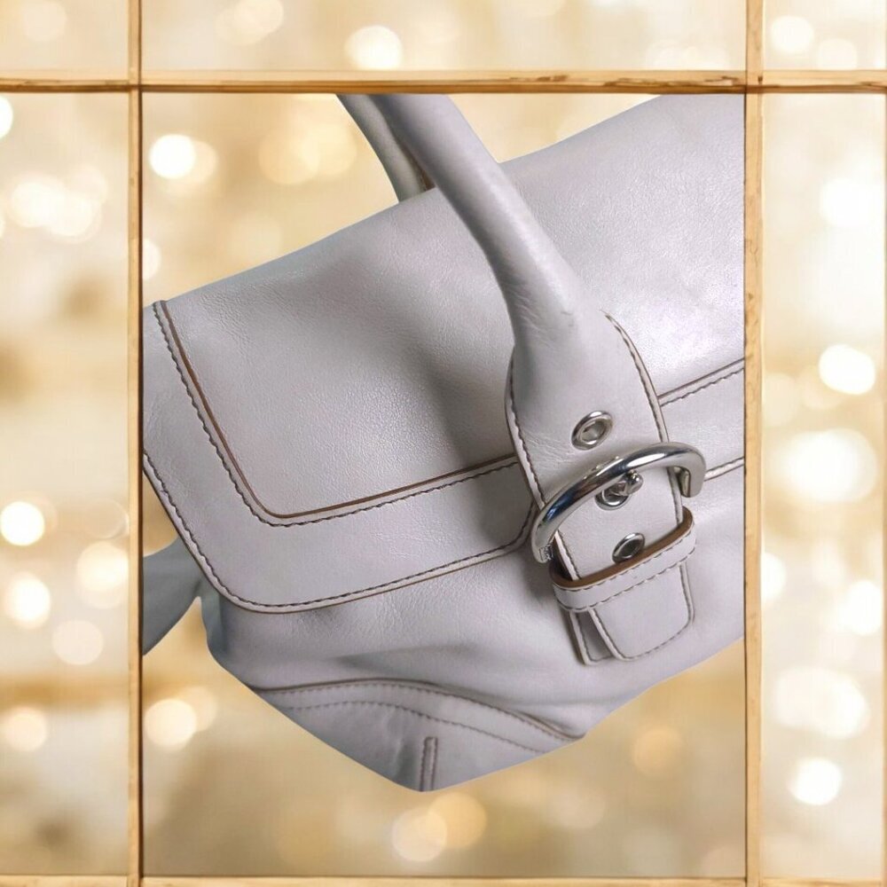 COACH Vintage Soho Flap Satchel /Shoulderbag in ivory - Picture 5 of 11